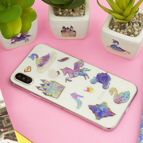 Наклейки "Gold unicorns ver.3" (с лебедями)
