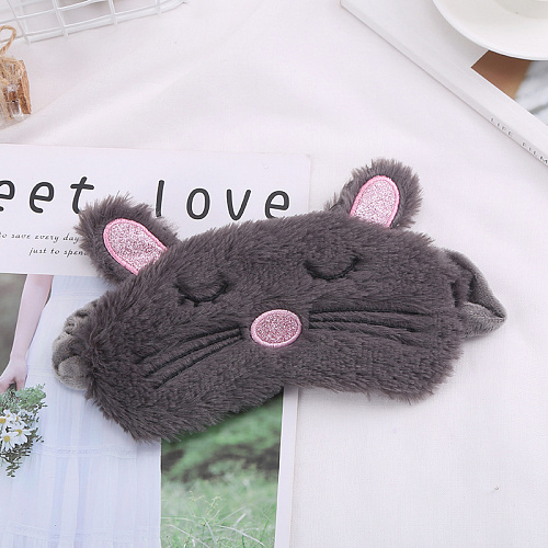 Маска для сна "Сонный кот" (серая)