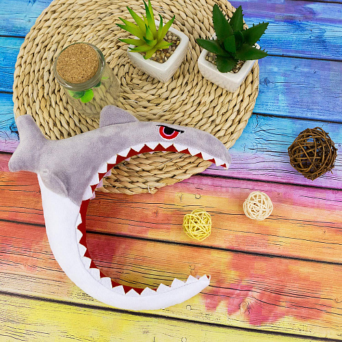 Повязка на голову "Акула", серый