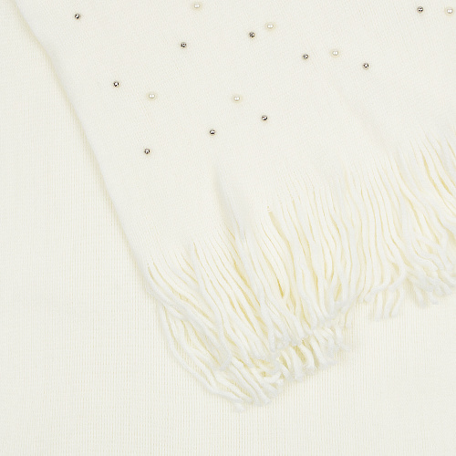 Шарф с бусинами (белый)