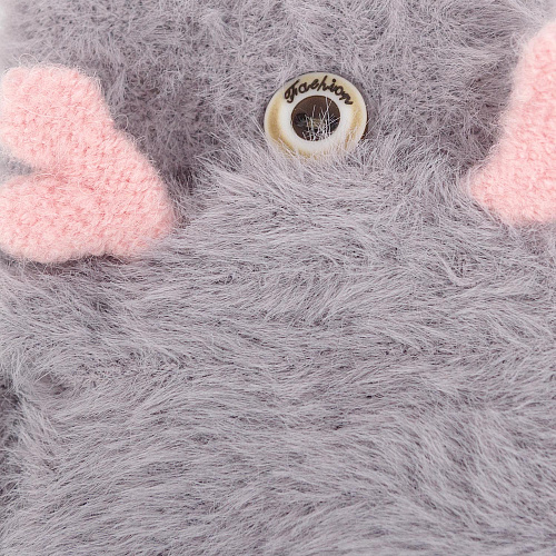 Варежки с рожками (темно-серые)