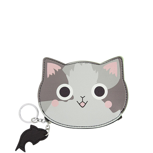 Кошелек для мелочи "Котик" (серый)