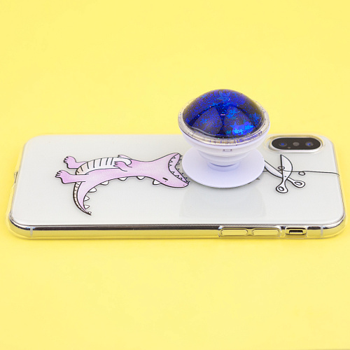 Держатель для телефона/попсокет "Glitter" (синий)