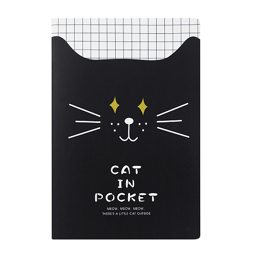 Тетрадь "Сat in pocket" (черный с желтыми глазами)