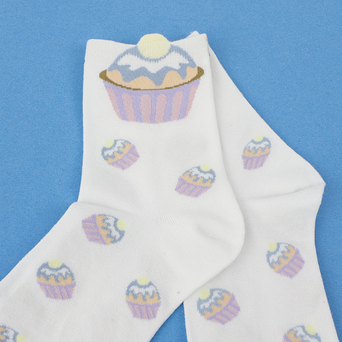 Носки "Капкейки" (белые)