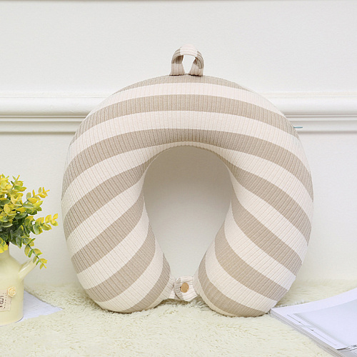 Подушка для путешествий "Полоски", Memory Foam (бежевая)