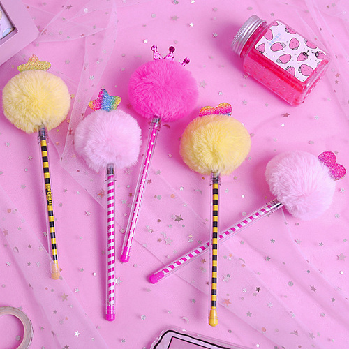 Ручка "Pom Pom" (розовая с сердечком)