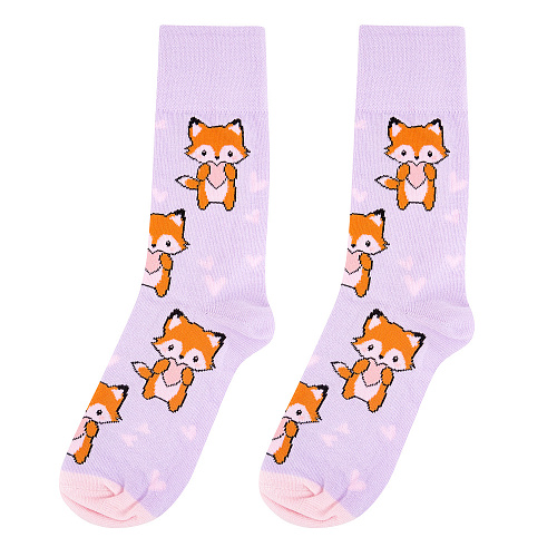 Носки "Лисы с сердечками", разм.35-39