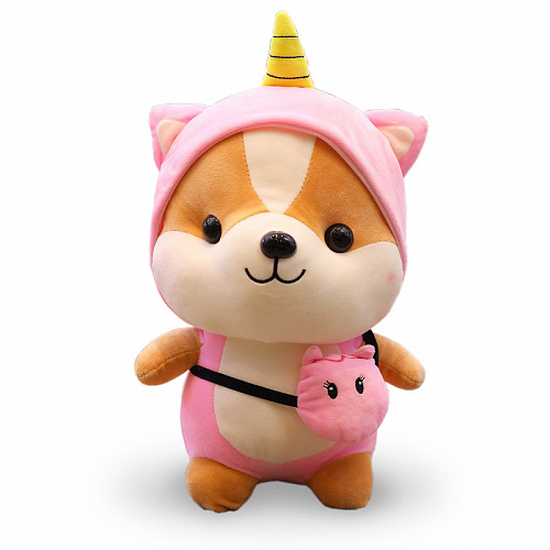 Игрушка-подушка "Корги в кигуруми" (единорог), 25 см