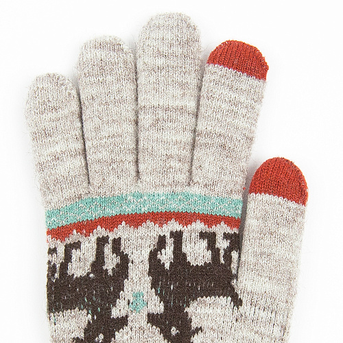 Перчатки сенсорные "Олени" (серые)