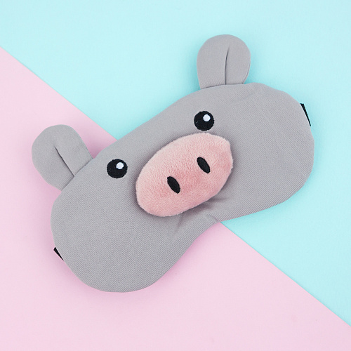 Маска для сна "Свинка" (серая)