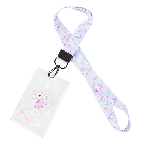 Бейдж на ленте с карабином (свинка)