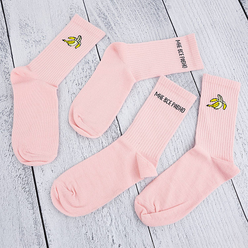 Носки "Банан", розовые, разм.35-39