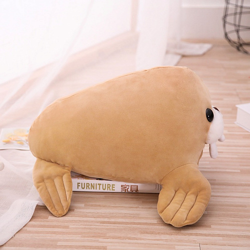 Игрушка-подушка "Морж" (коричневый) 55см