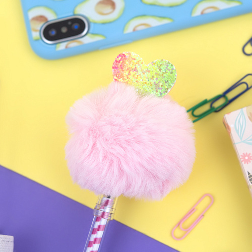Ручка "Pom Pom" (розовая с сердечком)