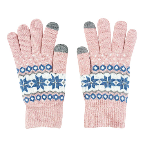 Перчатки сенсорные "Норвежские", розовые