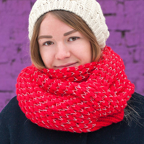 Шарф "Крапинки" (красный)