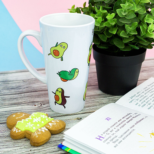 Кружка большая "Авокадо и йога"