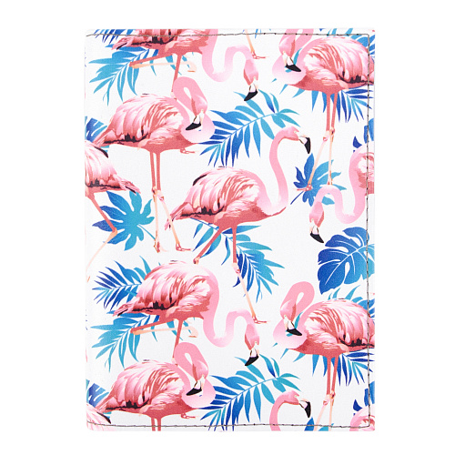 Обложка для паспорта "Фламинго" (кожа)