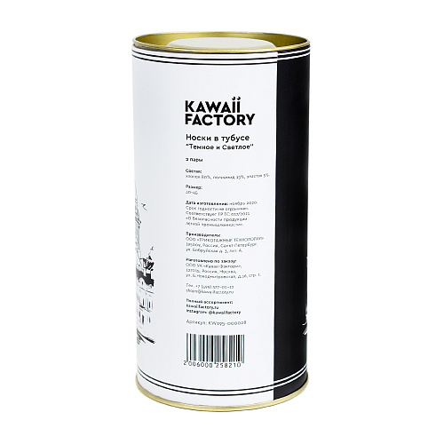 Носки в тубусе (2 пары) "Темное и Светлое", разм.40-45