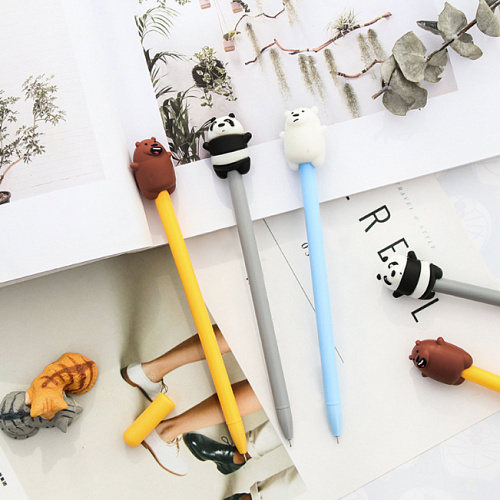 Ручка с медведем (белый)