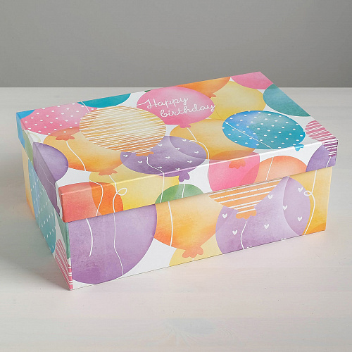 Подарочная коробка «Happy Birthday», 32,5 х 20 х 12,5 см (шары)