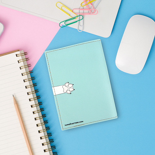 Обложка для паспорта "Котики" (кожа)