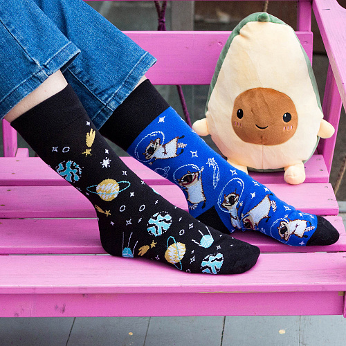 Носки "Еноты в космосе", разм.40-45