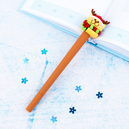 Ручка "Новый год" олень в шарфе
