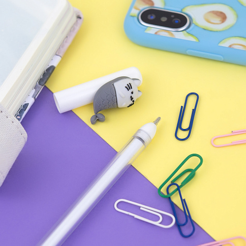 Ручка "Mermaid cat" (серая)