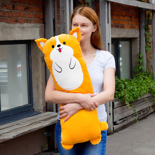 Игрушка-подушка "Корги сосиска" (желтый) 75см