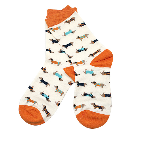 Носки "Таксы" (оранжевые)