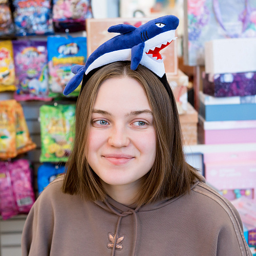 Повязка на голову "Акула", синий