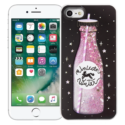Чехол для iphone 7/8 с блестками "Лимонад"