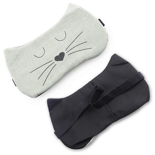 Маска для сна "Мордочка кота" (зеленая)