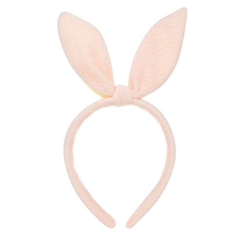 Ободок-повязка "Ушки зайки" (розовый с желтым)