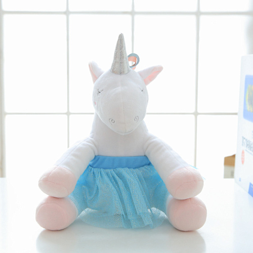 Игрушка-подушка "Единорожка в юбочке" (голубой)