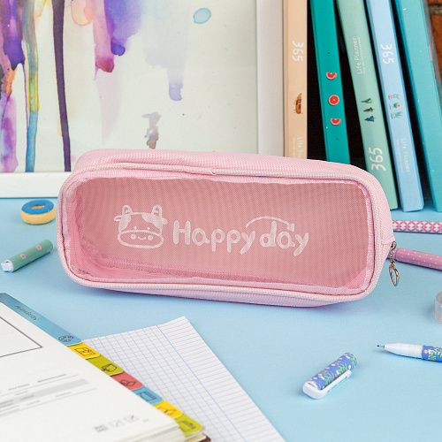 Пенал "Happy day" розовый