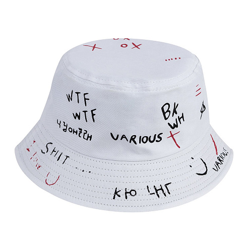 Панама "Надписи" (белая)