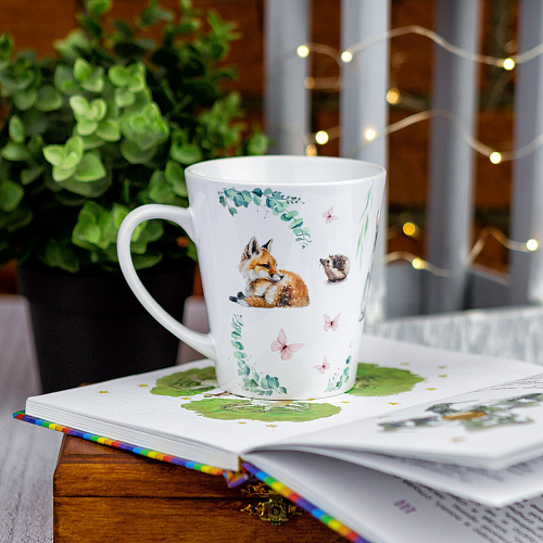 Кружка латте малая "Милые звери"