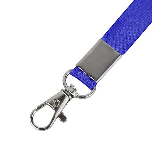 Шнурок для бейджей с карабином (синий)