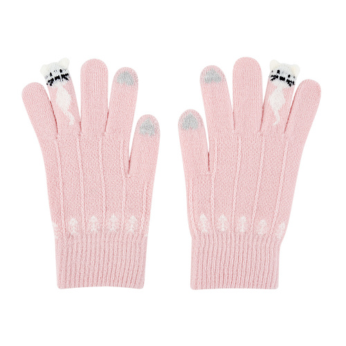 Перчатки сенсорные "Котик Ми", розовые