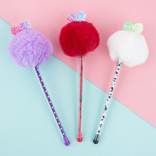 Ручка "Pom Pom" (фиолетовая с сердечком)
