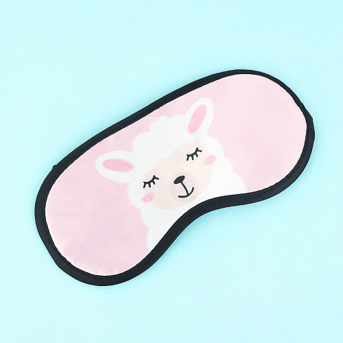 Маска для сна "Лама на розовом" с гелевой вставкой