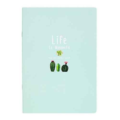 Тетрадь в розовую клетку А5 "Life" кактусы