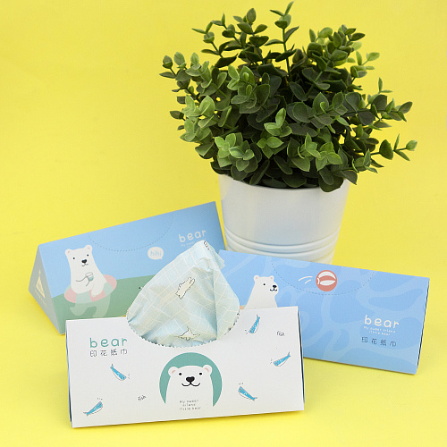 Салфетки-платочки в коробке "Мишка и киты" (белый)