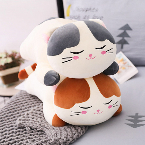 Игрушка-подушка "Котя" (серо-белый) 60см