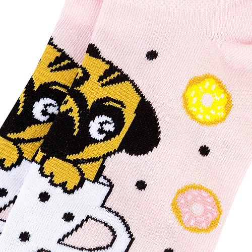 Носки короткие "Чашка и мопс", разм.35-39