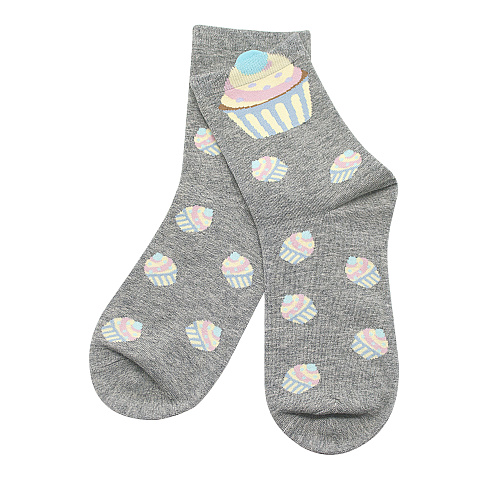 Носки "Капкейки" (серые)
