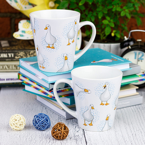 Кружка латте малая "Гуси"